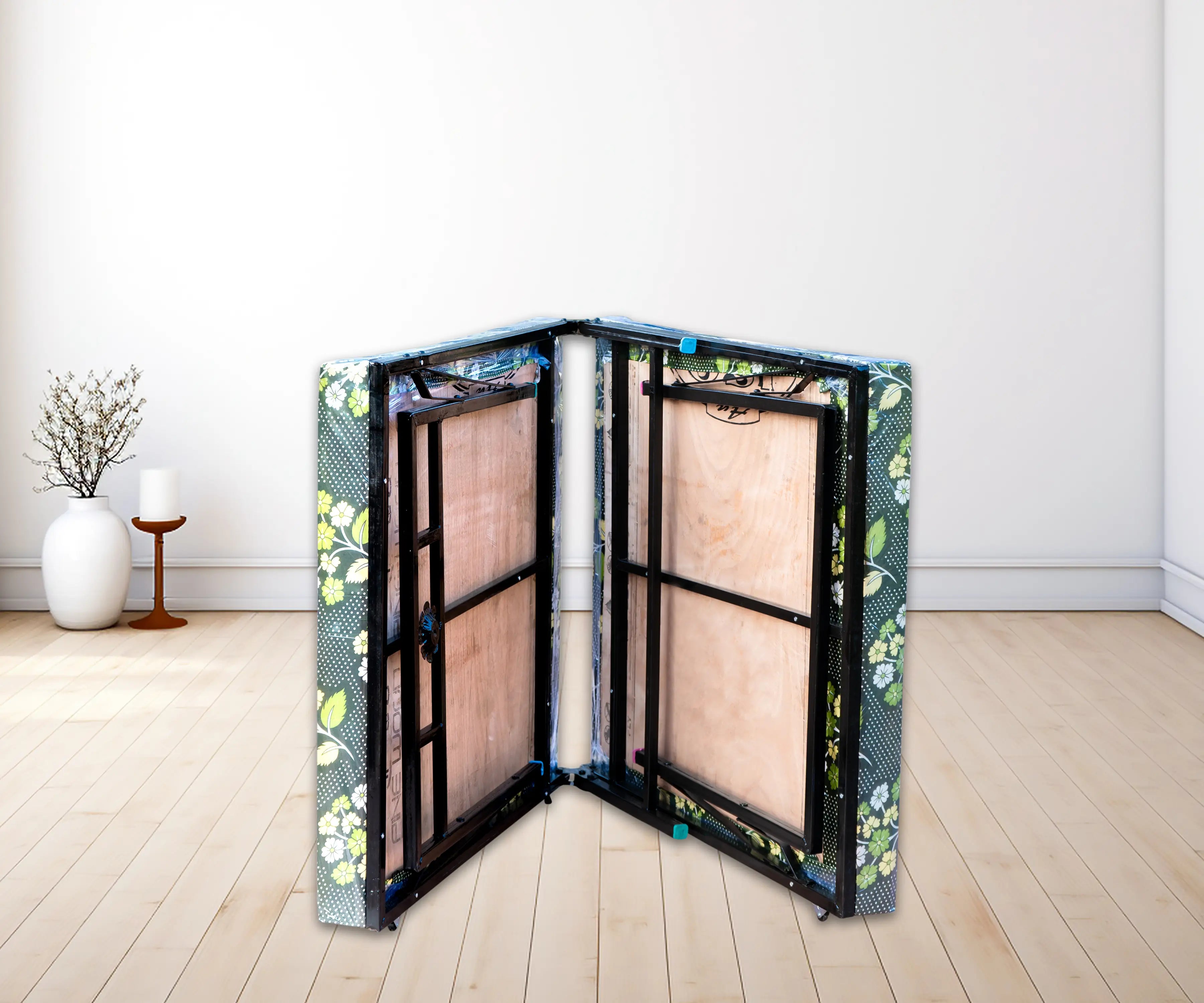 FourKay Single Folding Bed with LD Foam Mattress – 72×36 Inch